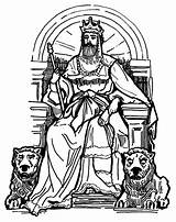 King Throne Coloring Pages Drawing Clipart David Statue Lion Sitting Amazing His Line Cliparts Sketch Seeing Eye Collection Library Clipartmag sketch template