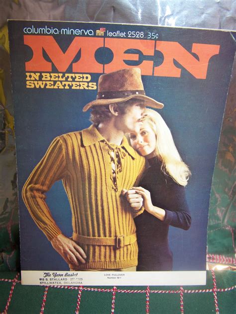 1970 s vintage men s hippie knitting patterns belted sweaters cardigans