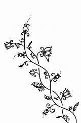Vine Vines Drawing Flower Drawings Designs Simple Tattoos Henna Tattoo Roses Embroidery Flowers Stencil Patterns Border Floral Arm Hand Coloring sketch template