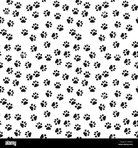 dog paw print vector seamless pattern  background eps  stock