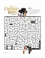 Maze Winnie Pooh Robin Christopher Printable Sheets Activity Coloring Disney Mazes Pages Hanger Peek Simply Each Door Below Take Them sketch template