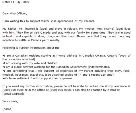 immigration expert information letter  invitation  canada visit