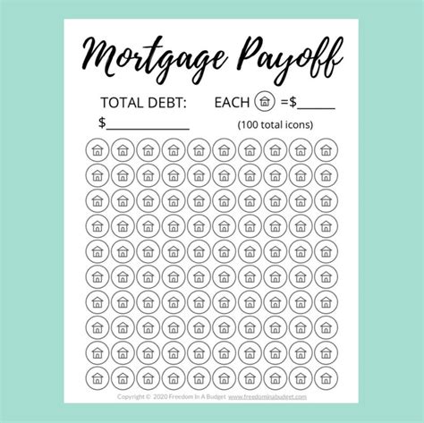 mortgage debt tracker printable mortgage payoff tracker  etsy