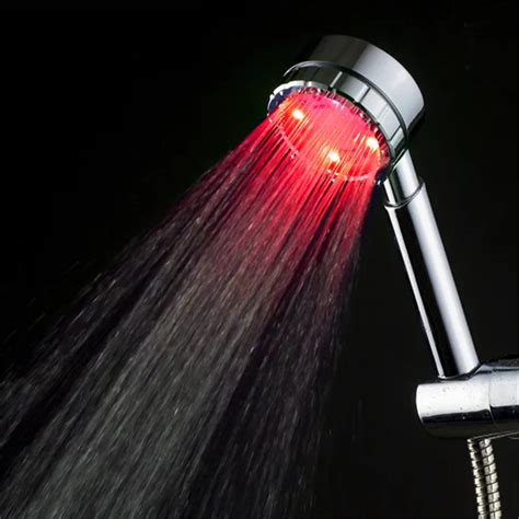 red colors hand shower handing led shower head  bathroom romantic automatic led lights