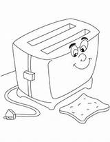 Coloring Electronics Toaster Sandwich Preschool Iron sketch template