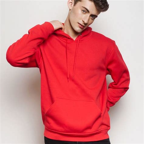 plain red pullover hoodie  men thestorepk