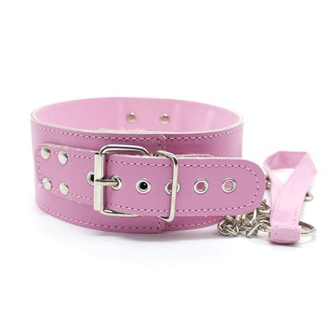 bdsm sexy pink pu leather sex collar leash chain bondage toys for sex