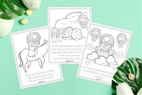 printable easter story coloring pages christian easter story etsy