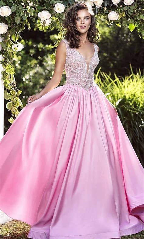 Long Prom Dress With Beaded Bodice By Tarik Ediz