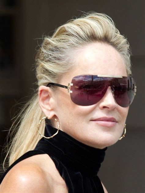 Sharon Stone Shows Great Ideas For Hairdos For Long Thin Hair Sharon