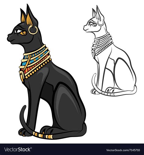 egyptian cat vector by ro mashka image 1482276