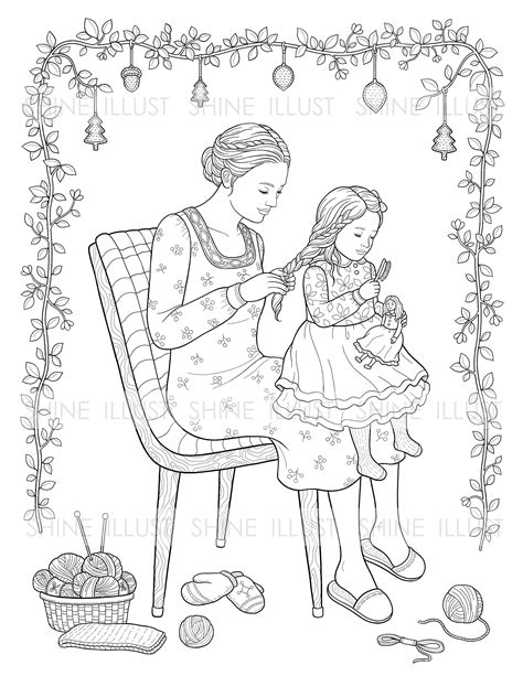 mother  daughter coloring pages