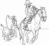 Coloring Pages Cowboy Cowboys Coloringpages1001 Adults sketch template