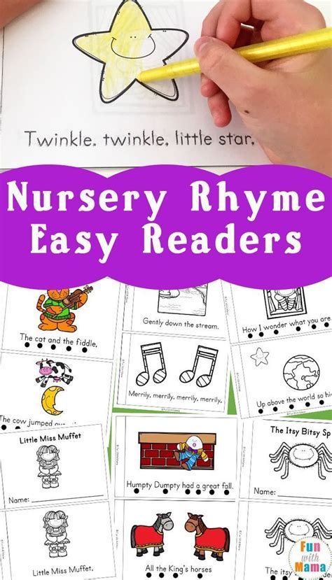 printable nursery rhyme easy reader books  great
