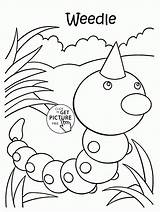 Pokemon Coloring Pages Weedle Kids Characters Printables Wuppsy Paper sketch template