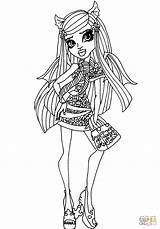 Coloring Rochelle Pages Ghouls Night Monster High Drawing sketch template