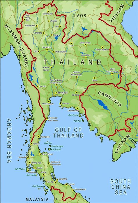 thailand map political regional maps  asia regional political city
