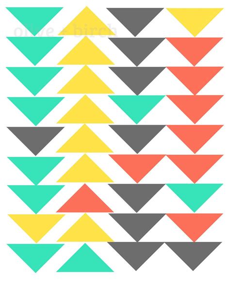 custom triangle print   etsy triangle print pattern art