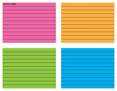 printable note card templates