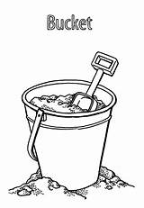 Coloring Bucket Pages Spade Beach Kids Sand Buckets Children Popular Coloringtop sketch template
