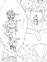 Gohan Cell Coloring Pages Vs Template sketch template