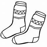 Socks Coloring Sock Printable Pages Clothes Kids Winter Clothing Template Colouring Shoes Christmas Color Clipart Outline Kid Drawing Supercoloring Coat sketch template