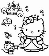 Kitty Hello Coloring Pages Princess sketch template
