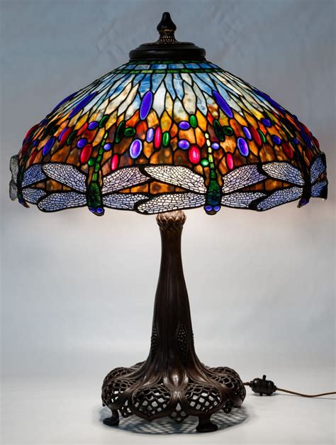 Lot 70 Tiffany Style Dragonfly Stained Glass Shade