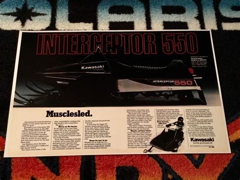 kawasaki interceptor  snowmobile poster vintage sled musclesled ebay