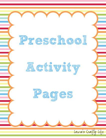 preschool  kindergarten activity pages lauras crafty life