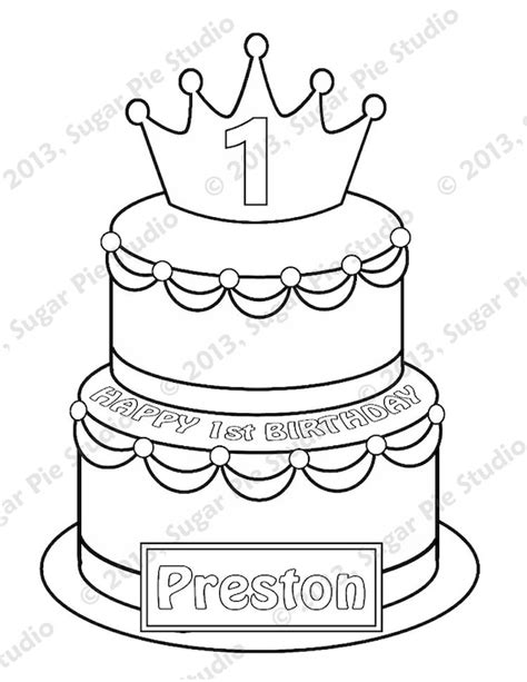 personalized printable birthday cake prince princess party etsy