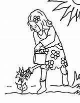 Coloring Watering Girl Little Using Pages Plants Print Sun Button Sketch Getcolorings Color Grab Well Easy Size Template Sunlight Need sketch template