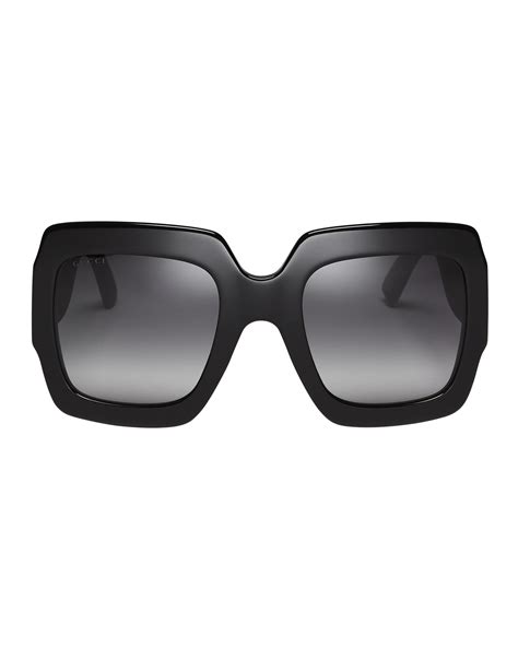gucci oversized glitter square sunglasses in black lyst