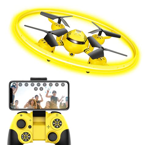 hasakee  wifi fpv drone  p camera  kids adultsrc quadcopter  yellow led light