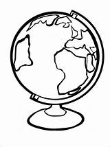 Globe Coloring Drawing Pages Line sketch template