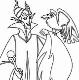 Maleficent Coloring Crow Pages Disney Wecoloringpage sketch template