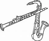 Clarinet Kolorowanka Saxophone Saksofon Saxofone Instrumenty Printable Saxofones Colorare Disegni Saxophones Dęte Kolorowanki Klarinet Musique Clarinete Supercoloring Klarnet Fagot Colouring sketch template