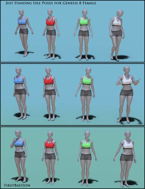 1stb just standing idle poses for genesis 8 female daz 3d