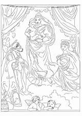 Madonna Saints Sistine sketch template