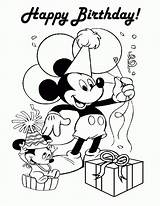 Birthday Coloring Mickey Pages Disney Mouse Happy Printable Minnie Print Colouring Color Info Az Bake Clipart Kids Book Popular Library sketch template