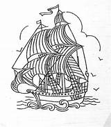 Coloring Embroidery Pages Galleon Patterns Ship Ships Colouring Sheets Hand Drawing Tiny Boat Designs Silhouette Adult Choose Board Explore Flickr sketch template