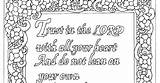 Proverbs Coloring Pages Kids Trust Lord Printable sketch template
