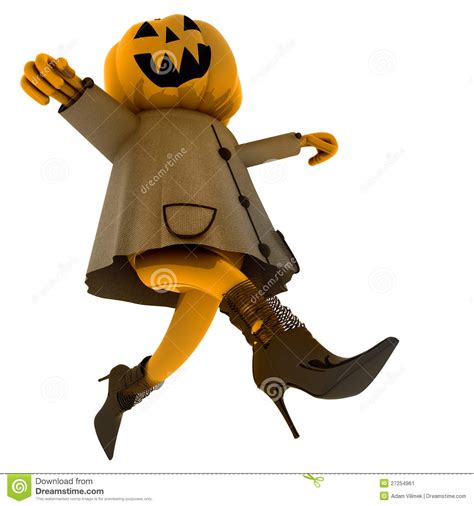 isolated dancing halloween pumpkin stock illustration illustration