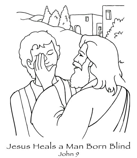 coloring page jesus heals blind man  mud coloring pages