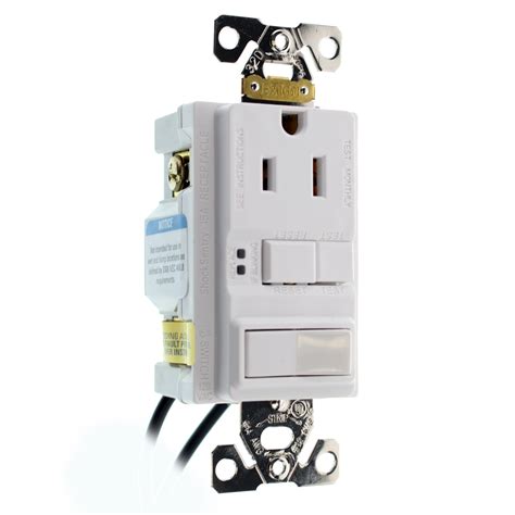 hubbell gfspstwz combo gfci outlet p switch  test  amp  volt white walmart