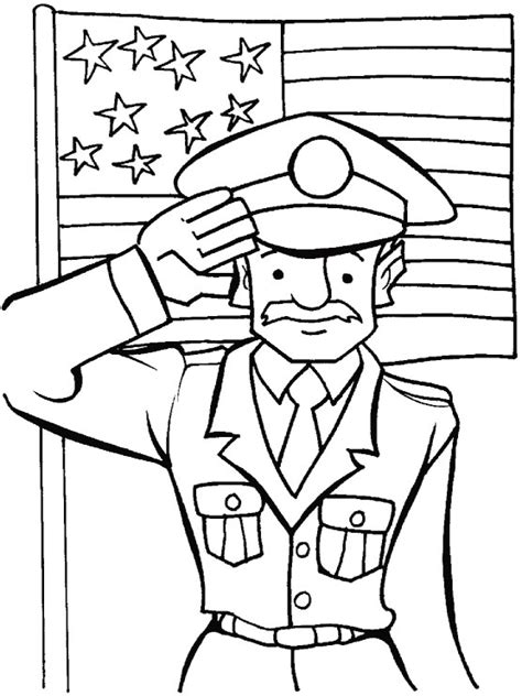 veterans salute   veterans coloring page