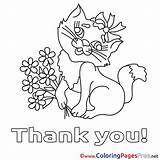 Thank Coloring Pages Printable Flowers Cat Teacher Kids Appreciation Card Cards Service Waldo Sheet Color Getcolorings Getdrawings Print Colorings Title sketch template