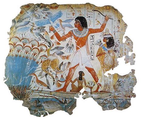 Egyptian Fowling Scene Tomb Of Nebamun New Kingdom 1400