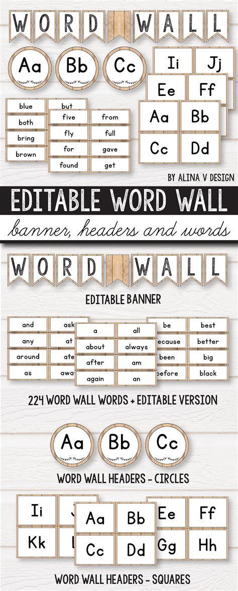 word wall printables  wordwalls   great   build vocabulary