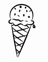 Ice Cream Coloring Cone Pages Clip Clipart Kids sketch template